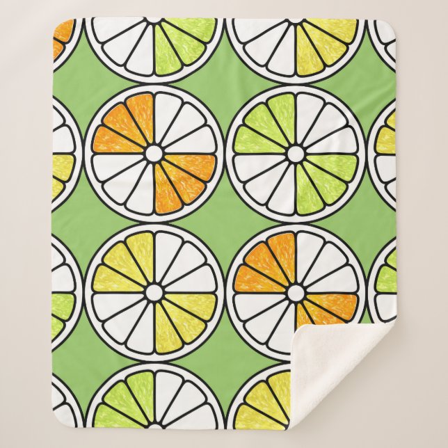 Couverture Sherpa Fruit De Tranches D'Agrumes, Été Sans Fruit. (Devant)