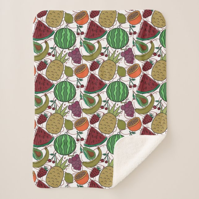 Couverture Sherpa Fruit seamless pattern | Fruit surface pattern 25 (Devant)