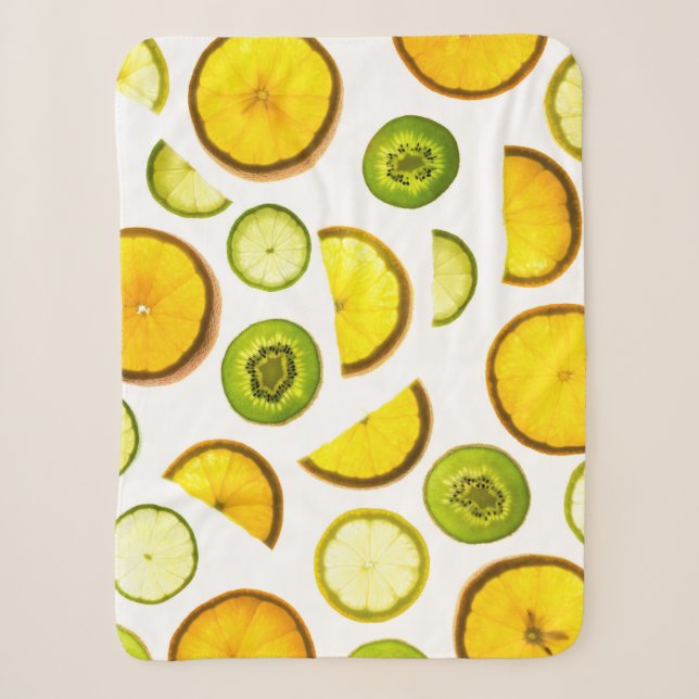 Couverture Sherpa Fruits d'agrumes Blanche Sherpa (Devant)