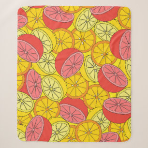 Couverture Sherpa Fruits d'agrumes Motif transparent