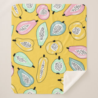 Couverture Sherpa Fruits tropicaux : Motif d'impression dynamique