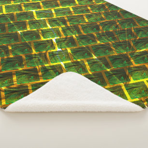 Couverture Sherpa Fundo com imagem verde sob grade dourada ?