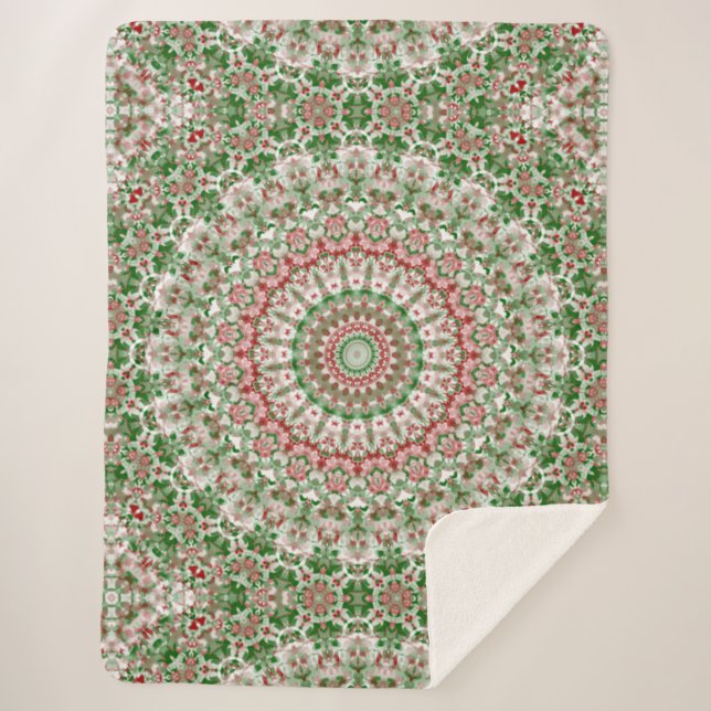 Couverture Sherpa Funky Intricte Boho Eclectique Hippie Xmas Mandala (Devant)