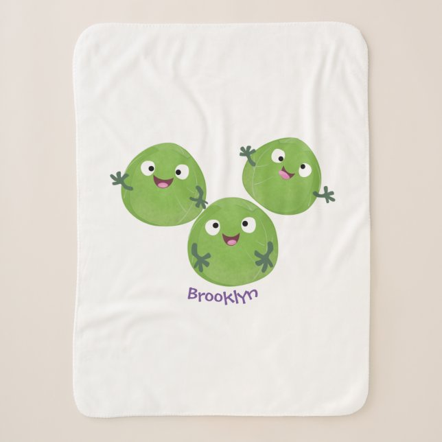 Couverture Sherpa Funny Brussels sprouts légumes caricature (Devant)