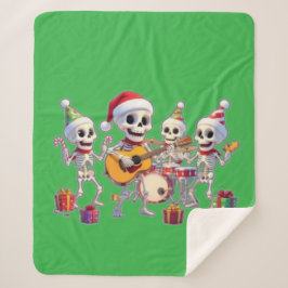 Couverture Sherpa Funny Skeleton Band Christmas & New Year – 3D Cart