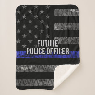 Couverture Sherpa Futur policier Ligne Bleue Mince Distorsion Fl