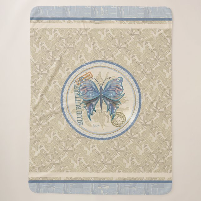 Couverture Sherpa G Bureau de création papillon Toece Blanket (Devant)