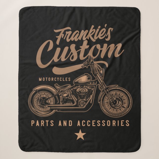 Couverture Sherpa Garage de motocyclette Bobber personnalisé (Devant)