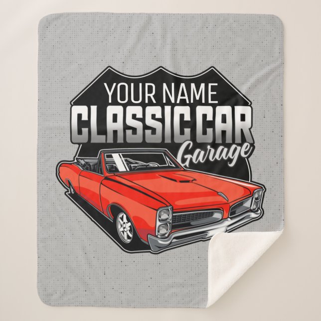 Couverture Sherpa Garage de voiture classique convertible personnali (Devant)