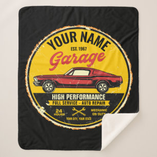 Couverture Sherpa Garage de voiture classique rouge rapide 1967 pers