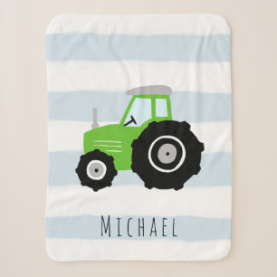 Couverture Sherpa Garçons Joli et moderne tracteur vert de ferme En
