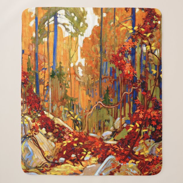 Couverture Sherpa Garland d'automne, célèbre peinture, (Devant)