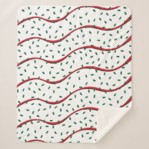 Gâteau de Noël Rayure Rouge Glaçage Sprinkles Vert