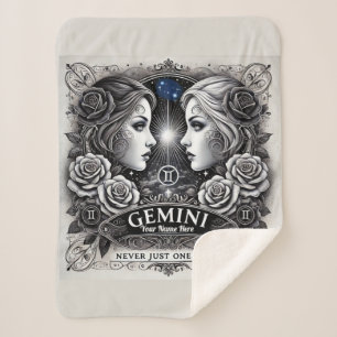 Couverture Sherpa Gemini "Jamais Une Seule Chose" Sherpa Blanket