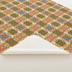 Couverture Sherpa Géométrie milieu de siècle, motif transparent rétr
