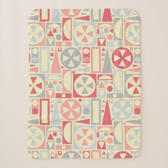 Couverture Sherpa Géométrique rétro 1950 Midsiècle moderne rose (Devant)
