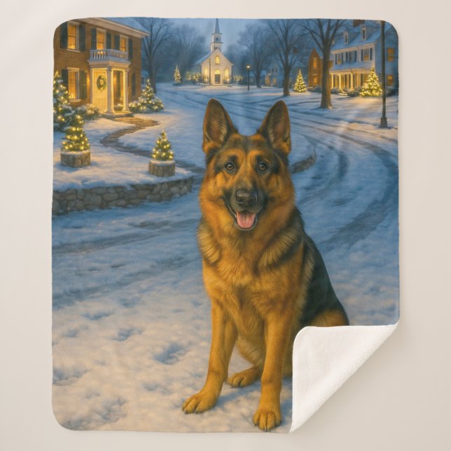 Couverture Sherpa German Shepherd Sherpa Blanket (Devant)
