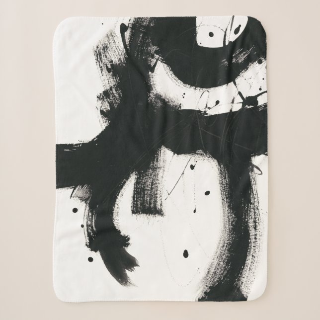 Couverture Sherpa Geste d'onyx - courses noires de peinture (Devant)
