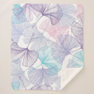 Couverture Sherpa Gingko Biloba Rose Quartz Motif