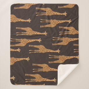 Couverture Sherpa Giraffes Dark : Vintage Abstrait sans joint.