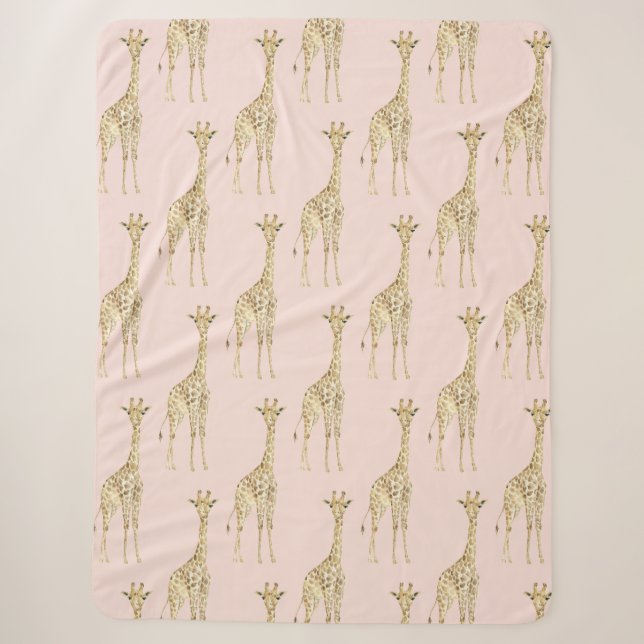 Couverture Sherpa Giraffes mignonnes de Pêche à Brosse (Devant)