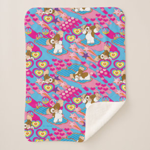 Couverture Sherpa Gizmo Pink Peace & Love Pattern