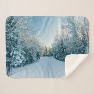 Couverture Sherpa Glace et neige Route d'hiver gelée Russie, Sibér