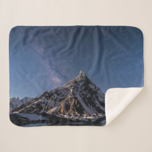 Couverture Sherpa Glace et neige Voie Lactée Glacier Baltoro, Paki