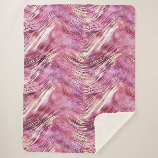 Couverture Sherpa Glam Rose d'or de perle rose fille (Devant)