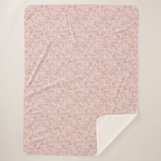 Couverture Sherpa Glitzy Blush Pink Glitter Christmas (Devant)