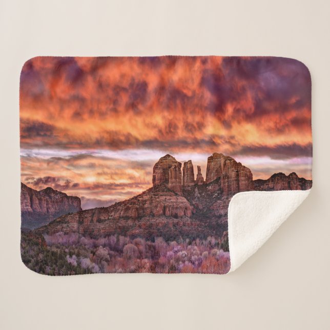 Couverture Sherpa Gloire de matin rose (Devant (Horizontal))