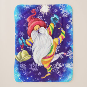 Couverture Sherpa Gnome de Noël avec cloches Baby Sherpa Blanket