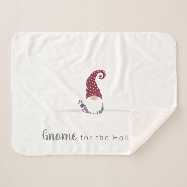 Couverture Sherpa Gnome for the Holidays Design scandinave (Devant (Horizontal))