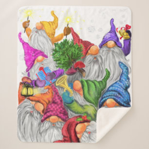 Couverture Sherpa Gnomes de Noël Sherpa Blanket Cadeau