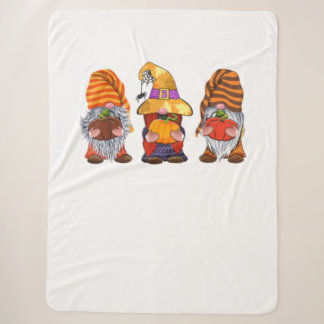 Couverture Sherpa Gnomes d'Halloween Noël Citrouilles d'automne