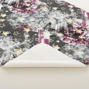 Couverture Sherpa Gold stars grunge abstrait design urbain moderne