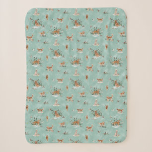 Couverture Sherpa GOLDEN RETRIEVER TOILE Aqua