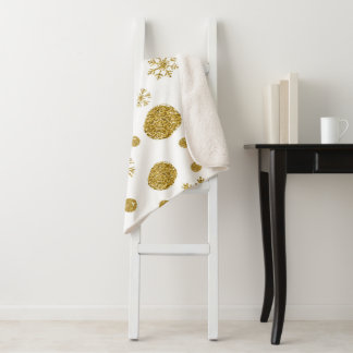 Couverture Sherpa Golden Snow Flakes 1