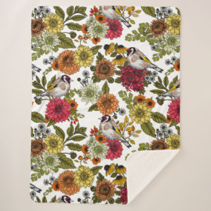 Couverture Sherpa Goldfinches dans le jardin