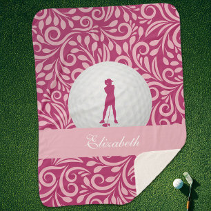 Couverture Sherpa Golfeur Personnalisé Pour Son Motif Silhouette De