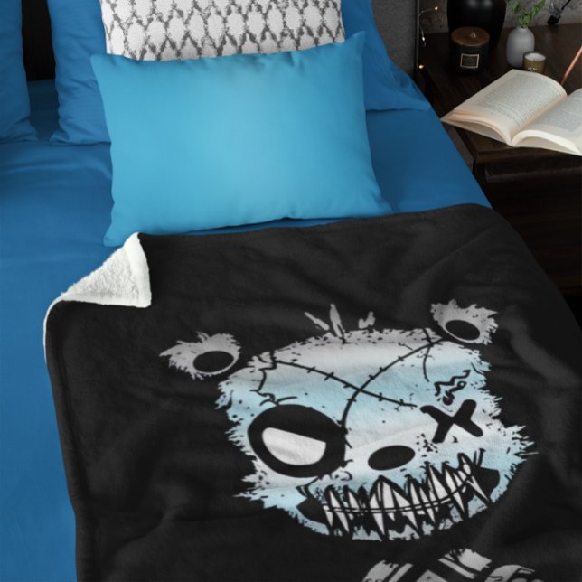 Couverture Sherpa Goth Demiboy Fierté Drapeau ours couleur (Créateur téléchargé)