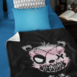 Couverture Sherpa Goth Demigirl Fierté Drapeau Ours coloré