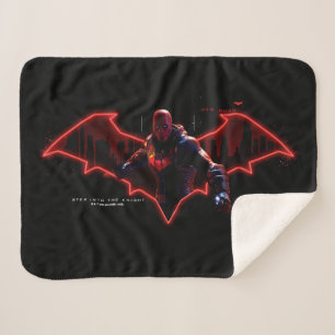 Couverture Sherpa Gotham Chevaliers Hood rouge dans le logo