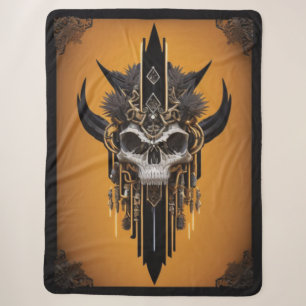 Couverture Sherpa Gothic Tribal Skull Sherpa Blanket