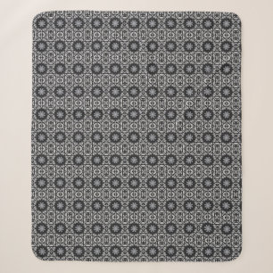 Couverture Sherpa Gothique noir blanc 8 pointes étoile géométrique
