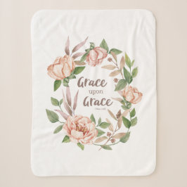 Couverture Sherpa Grace sur grâce - Jean 1:16 - Floral
