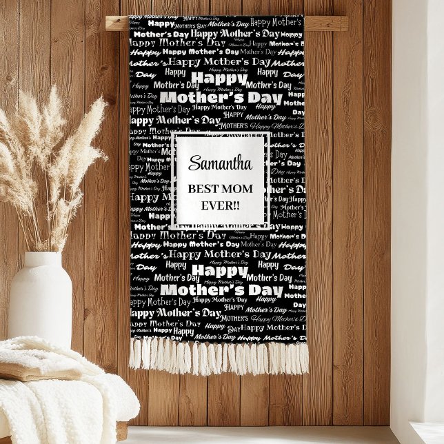 Couverture Sherpa Graceful Black Script Mother’s Day Personalized (Graceful Black Script Mother’s Day Personalized Sherpa Blanket)