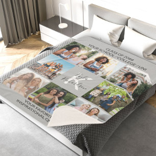 Couverture Sherpa Graduation 8 Collage de photos et citation Grey Gr