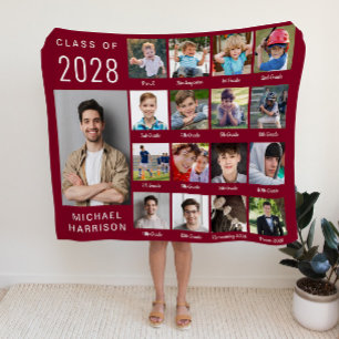 Couverture Sherpa Graduation moderne 17 Photo Collage Bourgogne