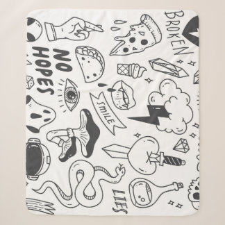 Couverture Sherpa Graffiti mignon : Doodle Art Set.